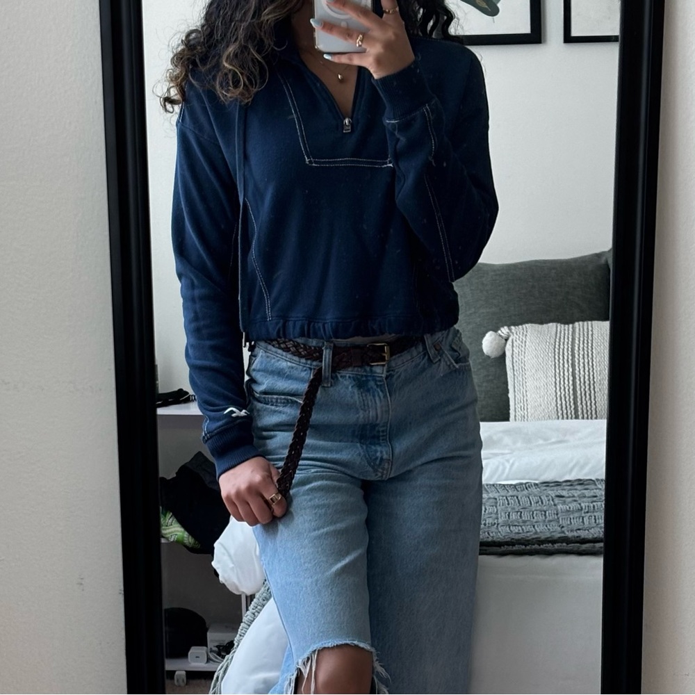 Hollister Dark Blue Quarter Zip Jacket